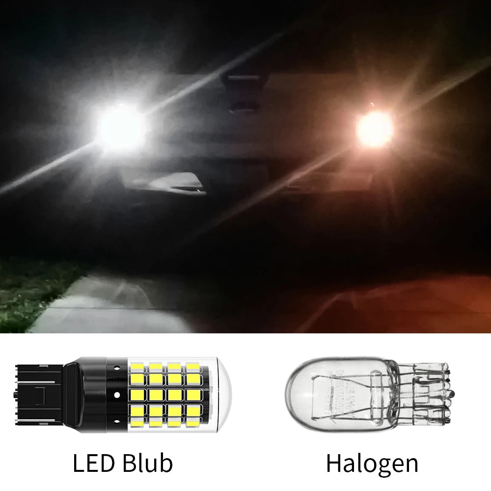 2pcs 1156 P21W BA15S PY21W BAU15S 1157 BAY15D P21/5W 7440 W21W 7443 2835 54SMD LED Bulb 12V Turn Signal Light Brake Reverse Lamp