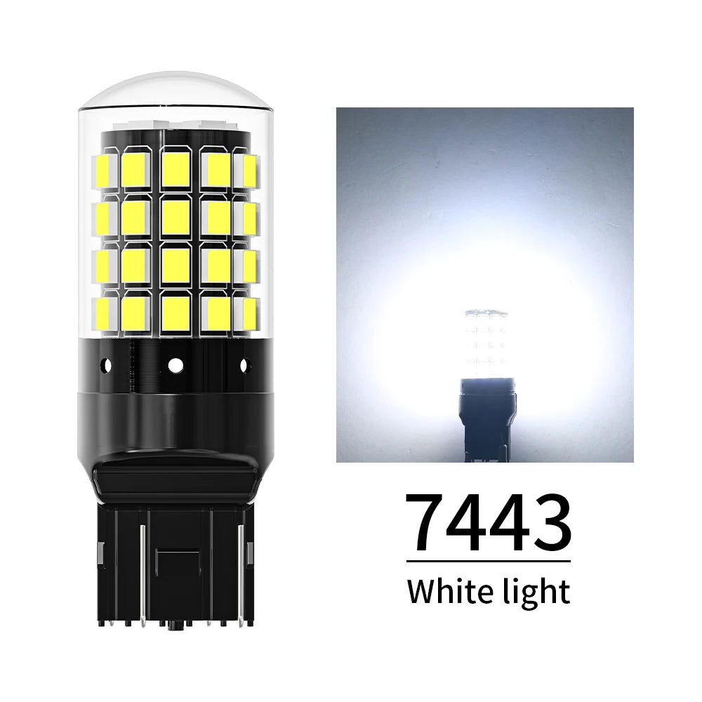 2pcs 1156 P21W BA15S PY21W BAU15S 1157 BAY15D P21/5W 7440 W21W 7443 2835 54SMD LED Bulb 12V Turn Signal Light Brake Reverse Lamp