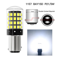 2pcs 1156 P21W BA15S PY21W BAU15S 1157 BAY15D P21/5W 7440 W21W 7443 2835 54SMD LED Bulb 12V Turn Signal Light Brake Reverse Lamp