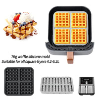 Air Fryer Silicone Biscuit Mold Set Square Waffle Model Non-stick Baking Tray Compatible For Pancakes Baking Accessories