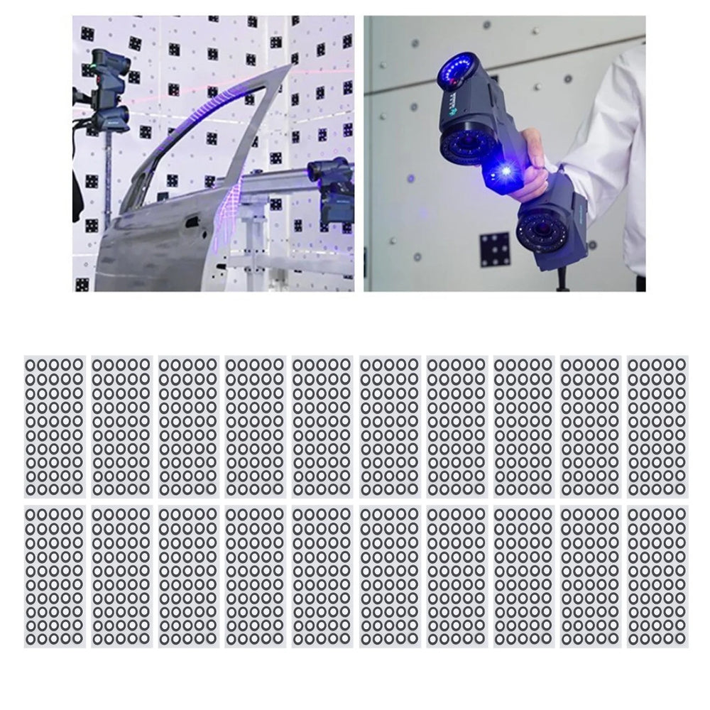 1000 Pcs/20 Sheets 3D Scanning Marker ID 6mm OD 10mm High Reflection Strong Adhesion 3D Tracking Dot Reference Point Marker