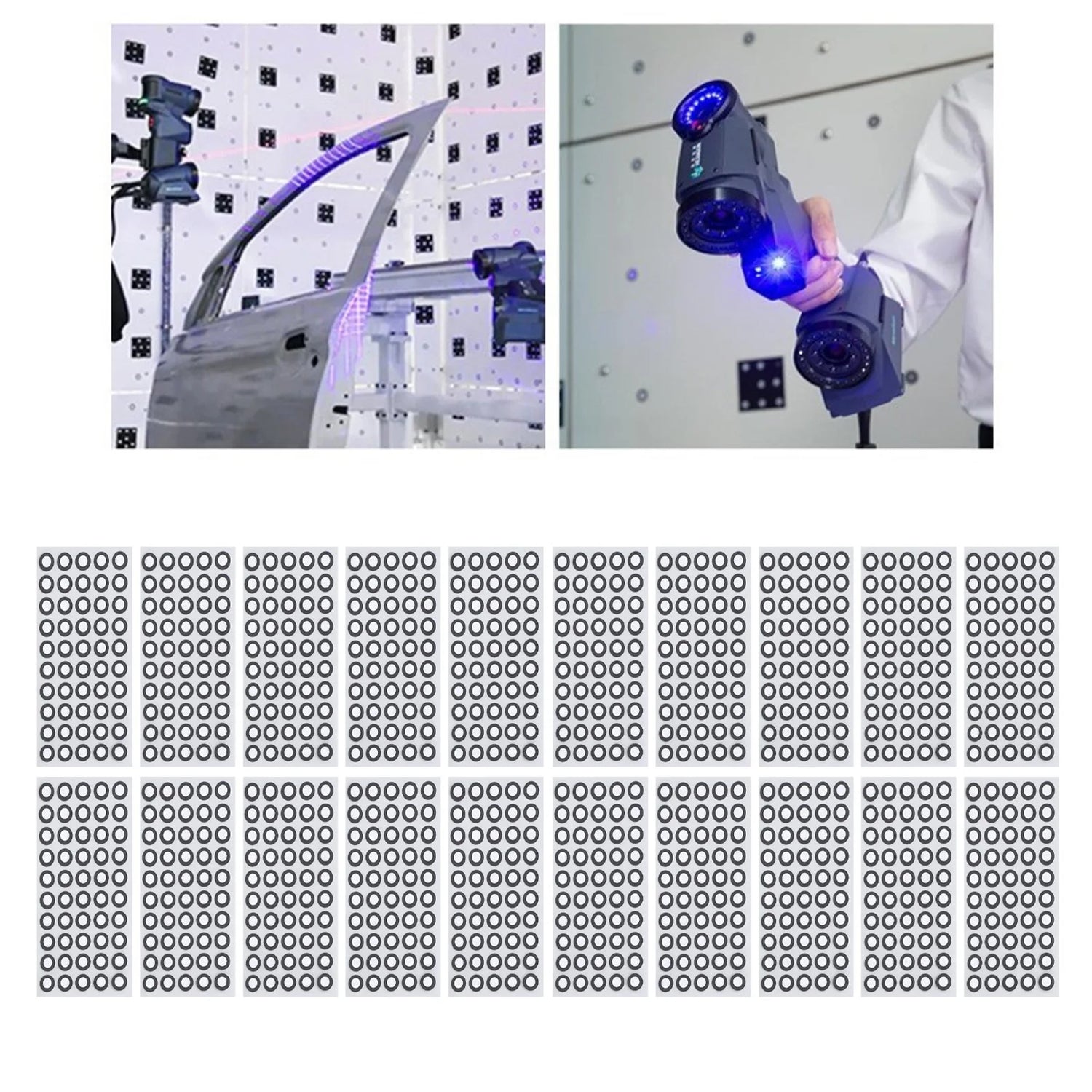 1000 Pcs/20 Sheets 3D Scanning Marker ID 6mm OD 10mm High Reflection Strong Adhesion 3D Tracking Dot Reference Point Marker
