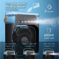 Modern Home Small Air Cooler 3 Speed Fan Air Conditioner Portable Humidifier Fan Portable LED Night Lights for Office