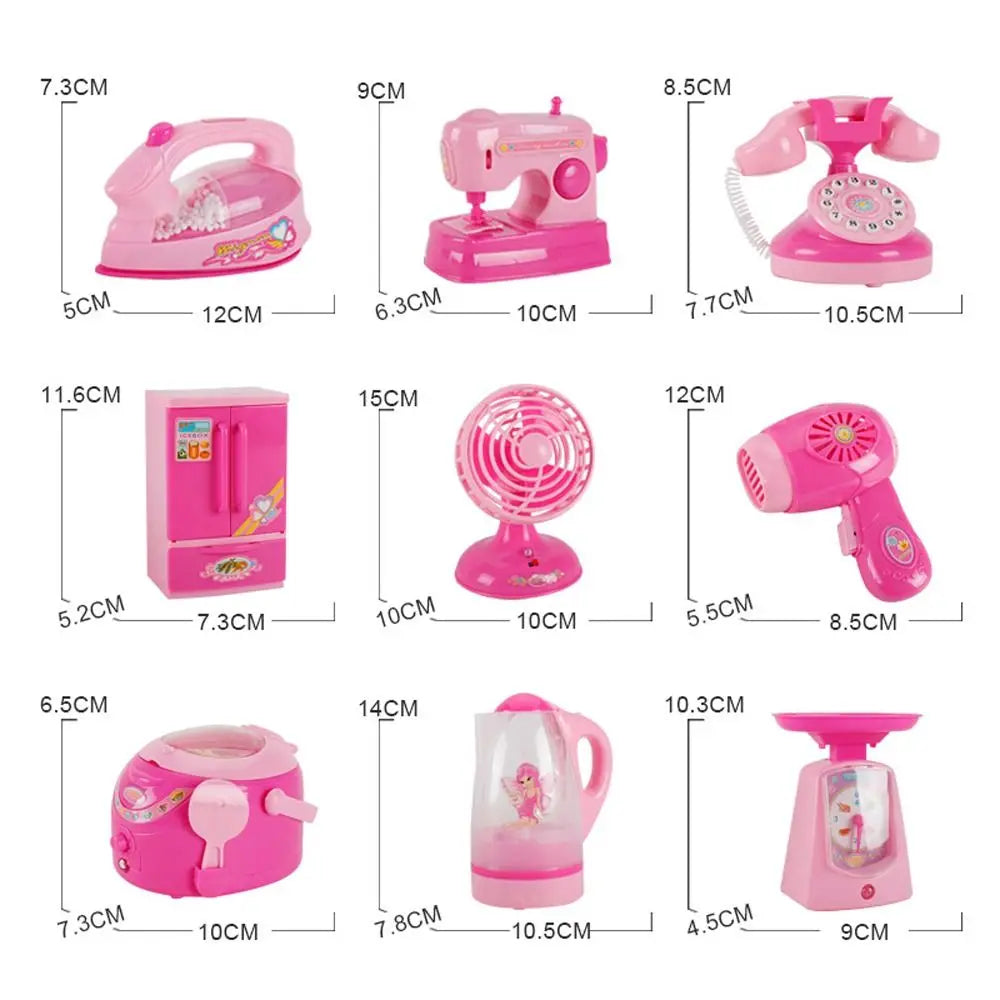 Coffee Machine Household Appliances Toys Toaster Blender Cooking Pretend Play Set Sweeper Vacuum Cleaner Kitchen Toys Boy Girl