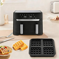 Air Fryer Silicone Biscuit Mold Set Square Waffle Model Non-stick Baking Tray Compatible For Pancakes Baking Accessories