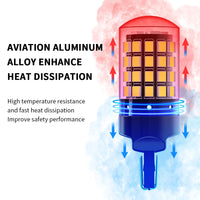 2pcs 1156 P21W BA15S PY21W BAU15S 1157 BAY15D P21/5W 7440 W21W 7443 2835 54SMD LED Bulb 12V Turn Signal Light Brake Reverse Lamp