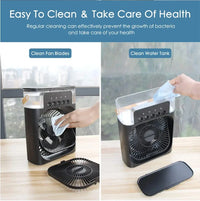 Modern Home Small Air Cooler 3 Speed Fan Air Conditioner Portable Humidifier Fan Portable LED Night Lights for Office