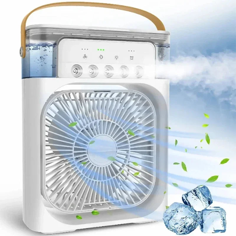 Modern Home Small Air Cooler 3 Speed Fan Air Conditioner Portable Humidifier Fan Portable LED Night Lights for Office