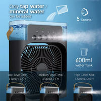 Modern Home Small Air Cooler 3 Speed Fan Air Conditioner Portable Humidifier Fan Portable LED Night Lights for Office