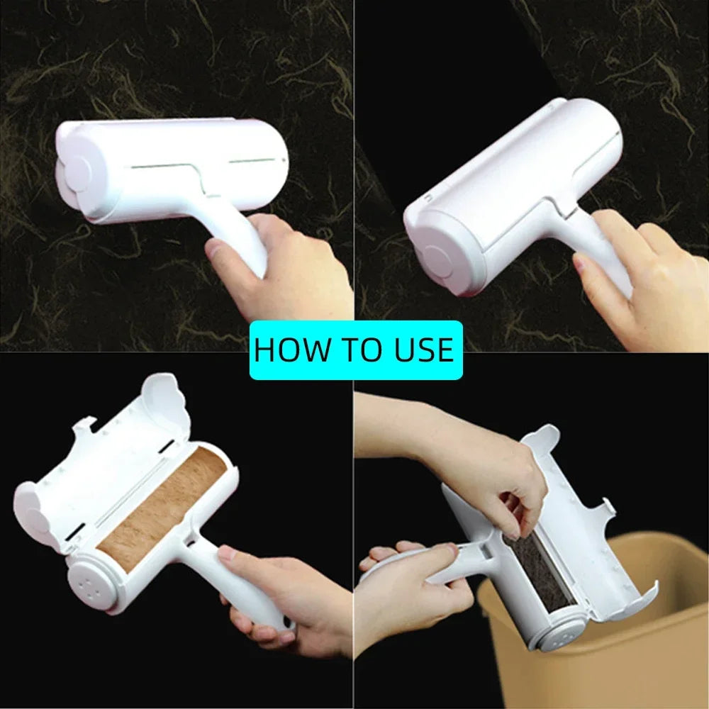 Pet Hair Remover Roller - Dog & Cat Fur Remover with Self-Cleaning Base - Efficient Animal Hair Removal Tool - Perfect for Furni