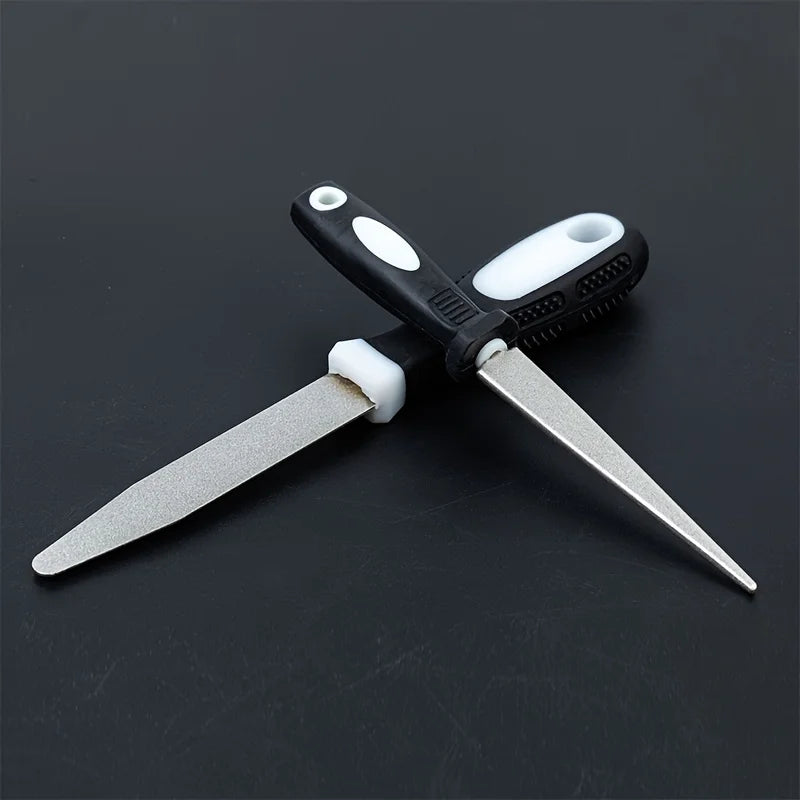 Diamond Sharpener Sharpener Metal Double Sand File Scissors Gardening Tools Sharpener