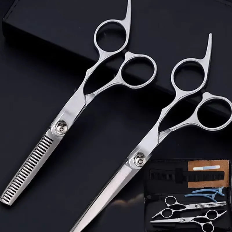 Professional Hairdressing Haircut Scissors 6 Inch Barber Shop Hairdresser's Cutting Thinning Tools High Quality Salon Set