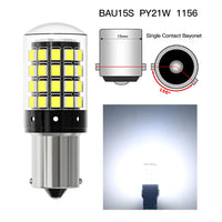 2pcs 1156 P21W BA15S PY21W BAU15S 1157 BAY15D P21/5W 7440 W21W 7443 2835 54SMD LED Bulb 12V Turn Signal Light Brake Reverse Lamp