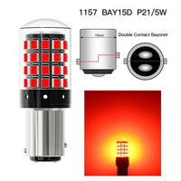 2pcs 1156 P21W BA15S PY21W BAU15S 1157 BAY15D P21/5W 7440 W21W 7443 2835 54SMD LED Bulb 12V Turn Signal Light Brake Reverse Lamp