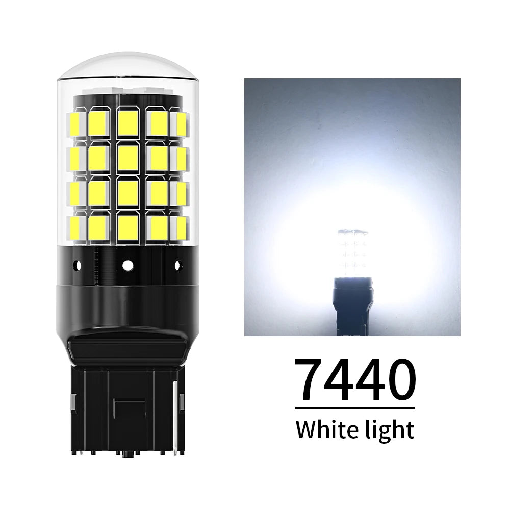 2pcs 1156 P21W BA15S PY21W BAU15S 1157 BAY15D P21/5W 7440 W21W 7443 2835 54SMD LED Bulb 12V Turn Signal Light Brake Reverse Lamp