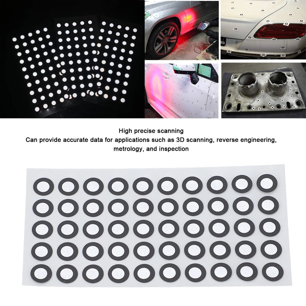 1000 Pcs/20 Sheets 3D Scanning Marker ID 6mm OD 10mm High Reflection Strong Adhesion 3D Tracking Dot Reference Point Marker