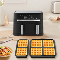 Air Fryer Silicone Biscuit Mold Set Square Waffle Model Non-stick Baking Tray Compatible For Pancakes Baking Accessories