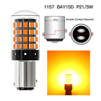 2pcs 1156 P21W BA15S PY21W BAU15S 1157 BAY15D P21/5W 7440 W21W 7443 2835 54SMD LED Bulb 12V Turn Signal Light Brake Reverse Lamp