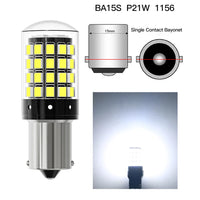 2pcs 1156 P21W BA15S PY21W BAU15S 1157 BAY15D P21/5W 7440 W21W 7443 2835 54SMD LED Bulb 12V Turn Signal Light Brake Reverse Lamp